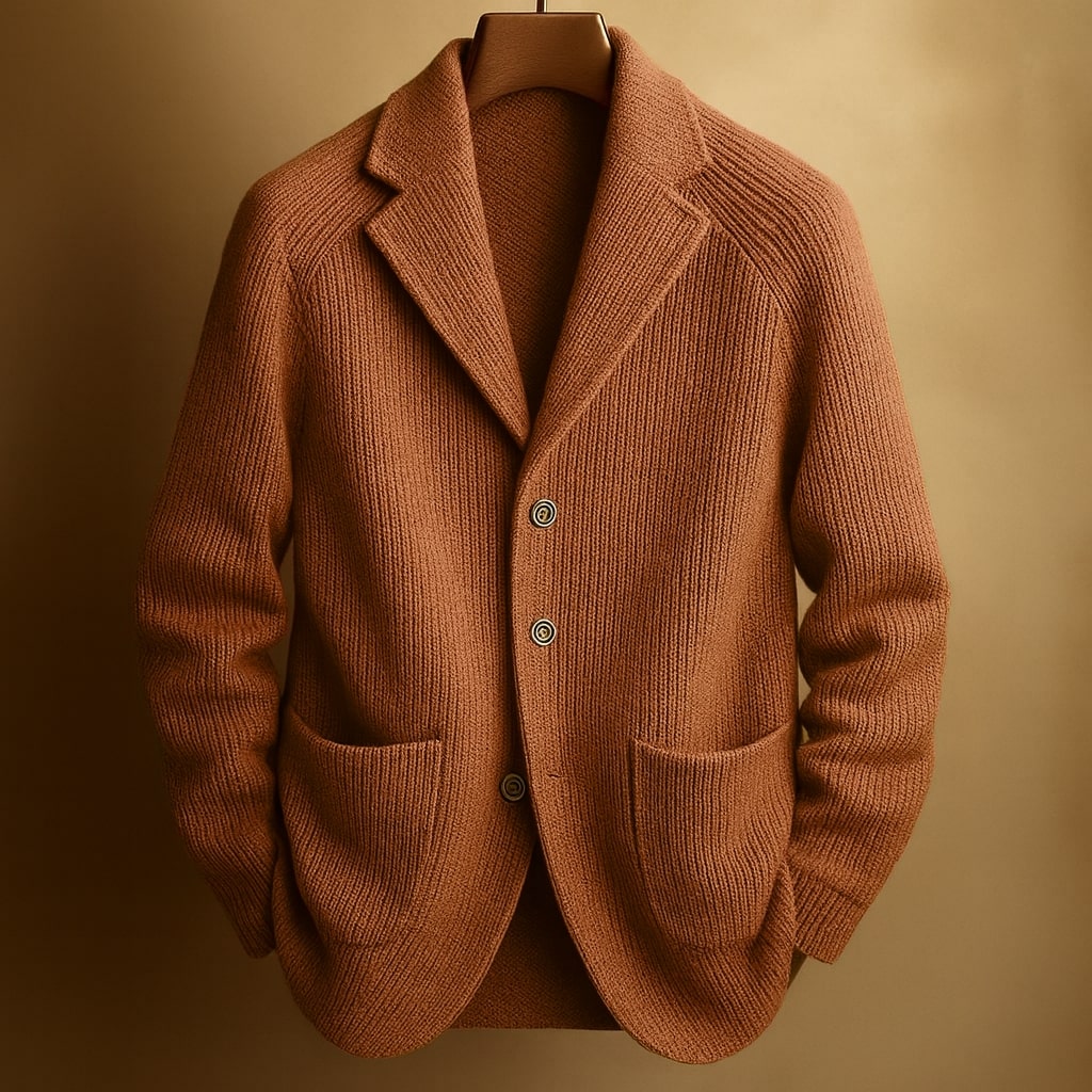 Sophisticated Men's Knitted Blazer Cardigan