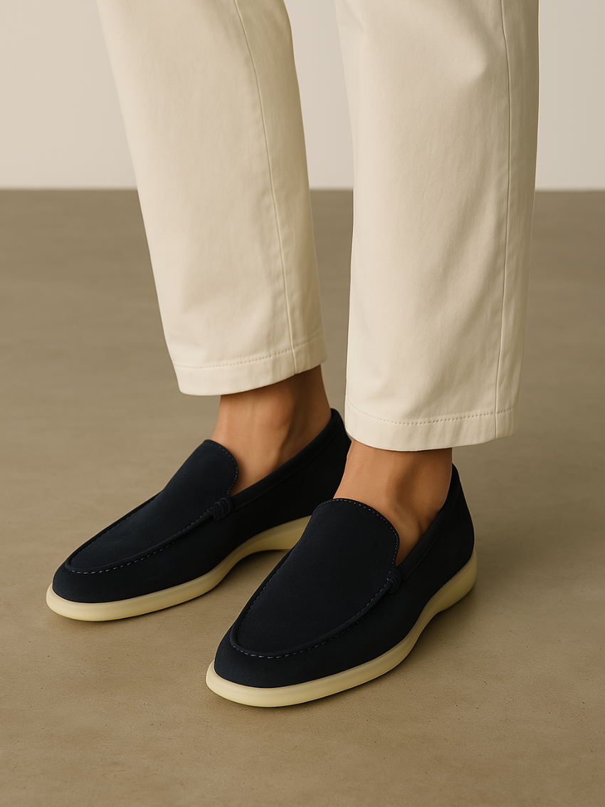 Refined suede loafers for men - Navy Blue