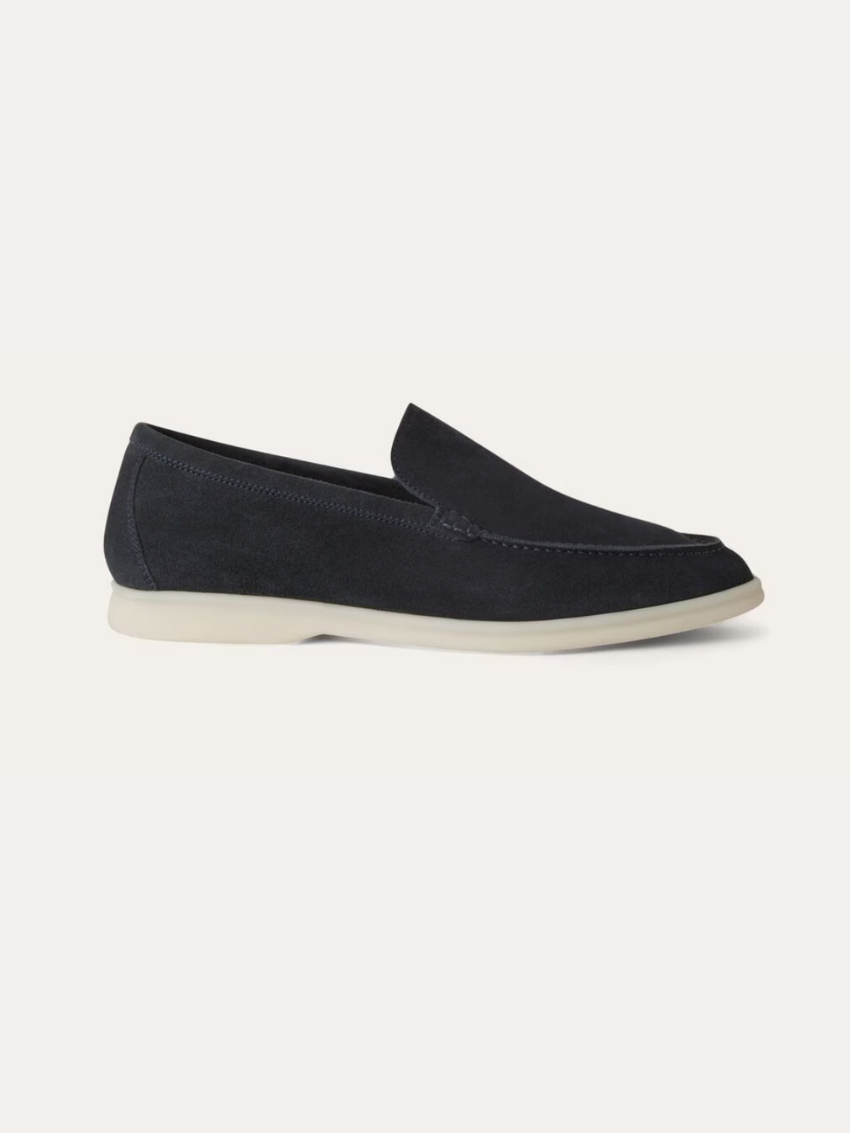 Refined suede loafers for men - Navy Blue