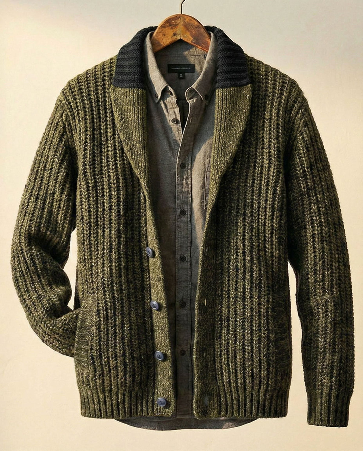 Cozy Sophisticated Men's Wool-Blend Cardigan