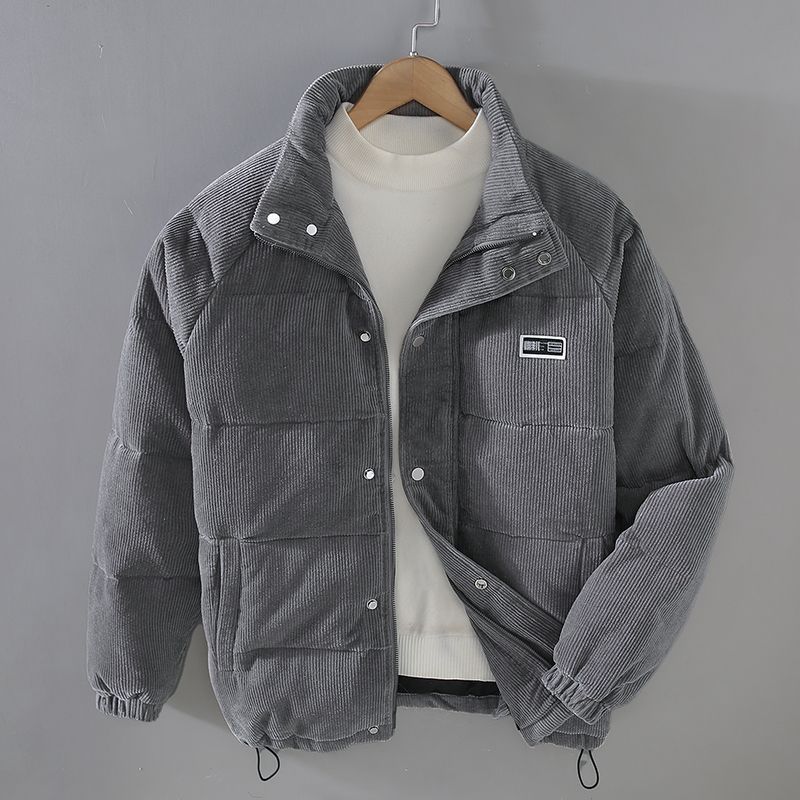 Men's Zip-Up Cord Puffer Down Jacket - Winter Essential