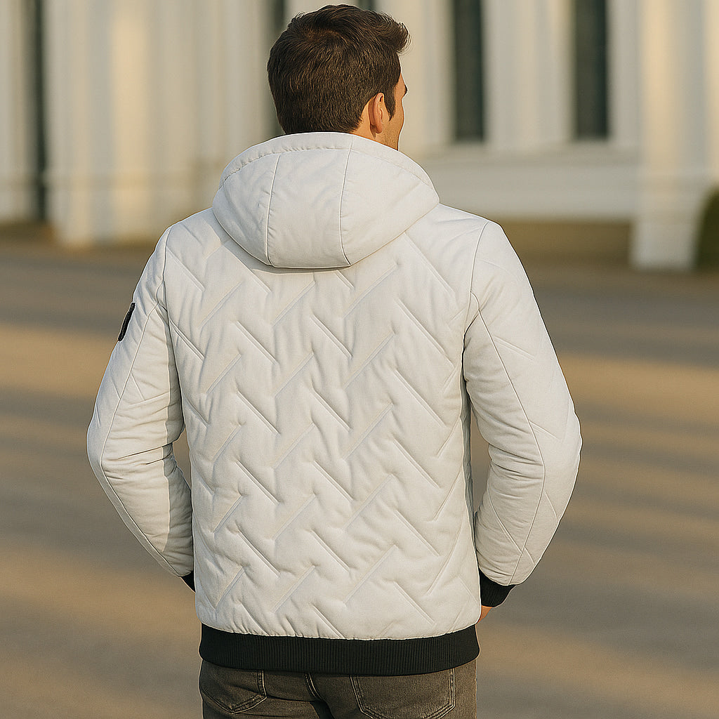 Men's Down Winter Jacket – Zip-Up Coat for Cold Weather