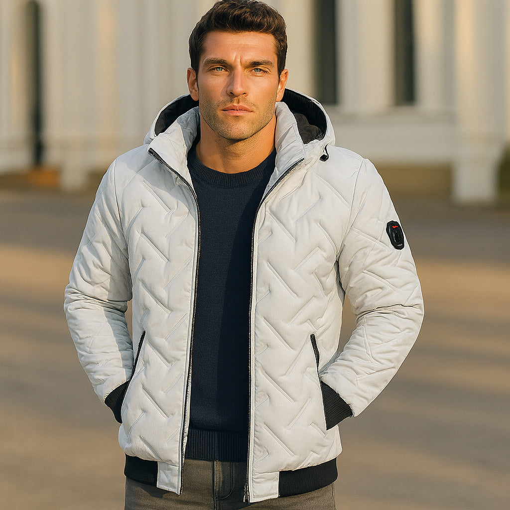 Men's Down Winter Jacket – Zip-Up Coat for Cold Weather