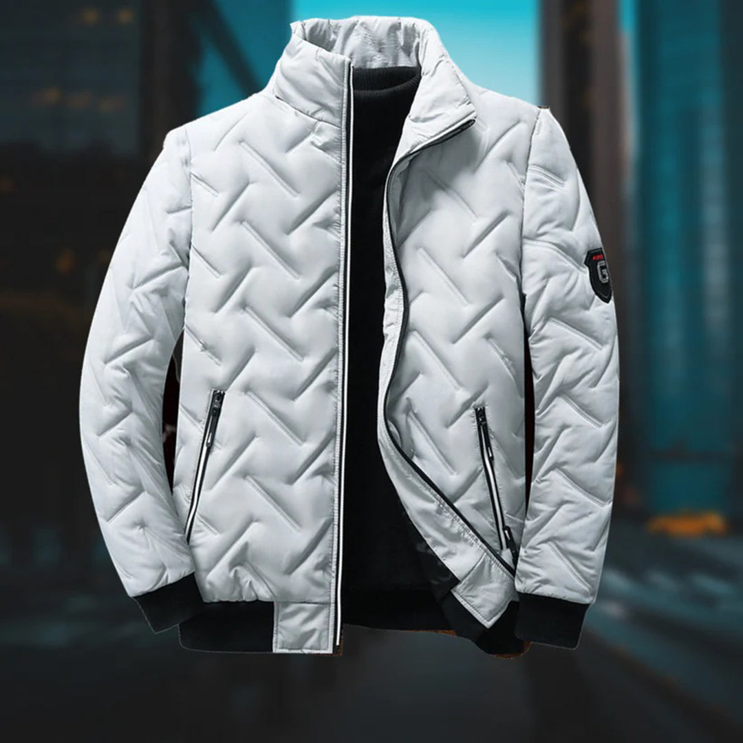 Men's Down Winter Jacket – Zip-Up Coat for Cold Weather