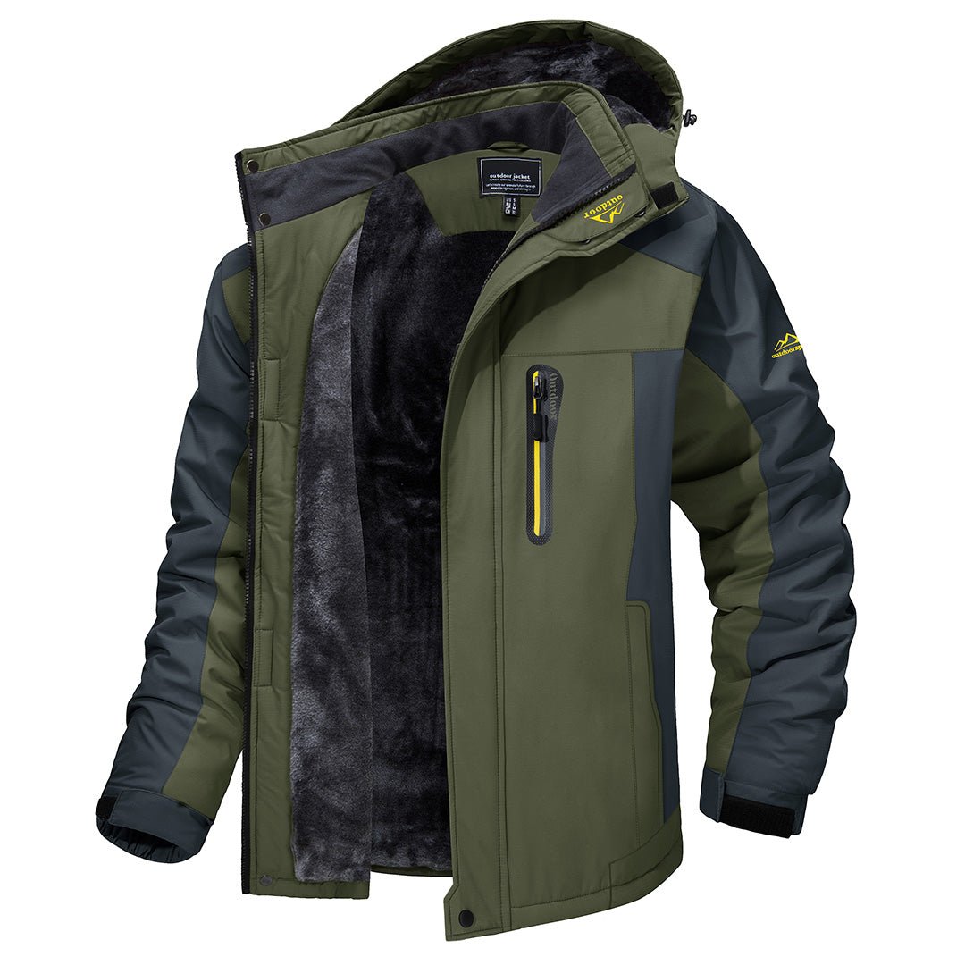 Men's Waterproof Windbreaker Jacket with Hood - Perfect for Winter Outdoor Activities