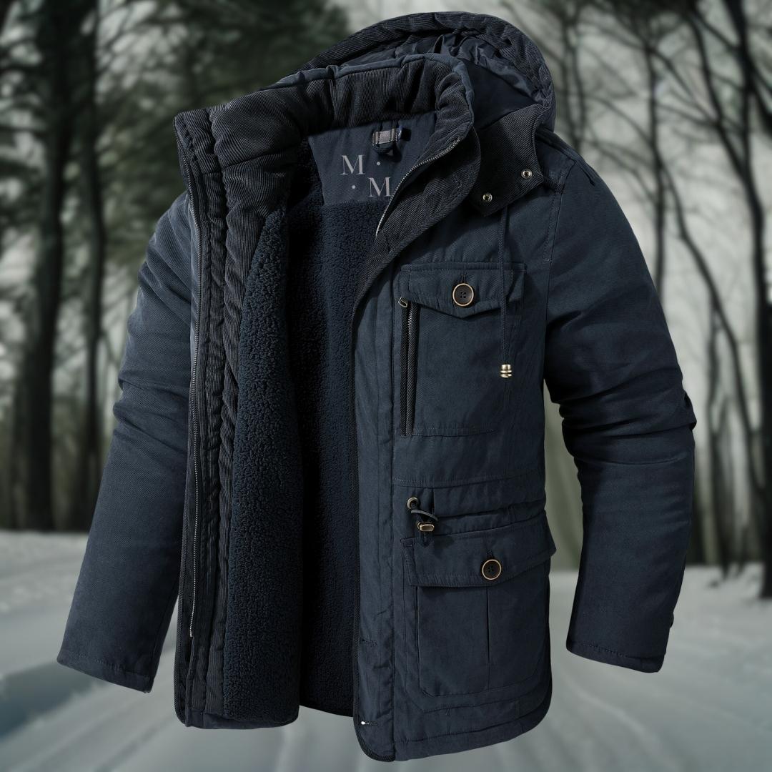 Men's Winter Down Jacket with Hood – Fleece Lined – Stylish Winter Coats