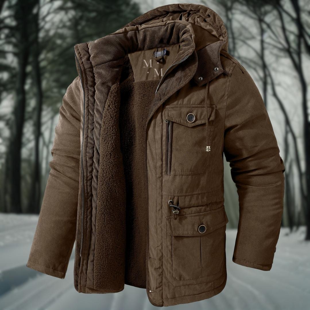 Men's Winter Down Jacket with Hood – Fleece Lined – Stylish Winter Coats