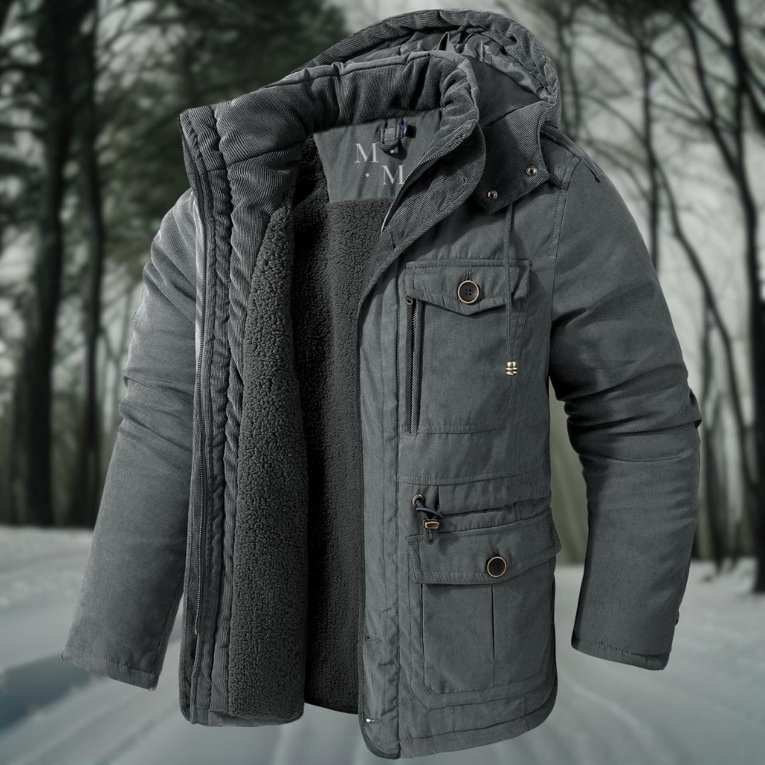 Men's Winter Down Jacket with Hood – Fleece Lined – Stylish Winter Coats