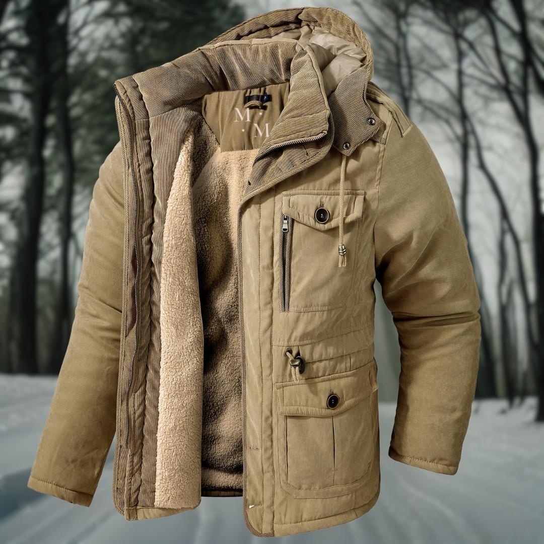 Men's Winter Down Jacket with Hood – Fleece Lined – Stylish Winter Coats