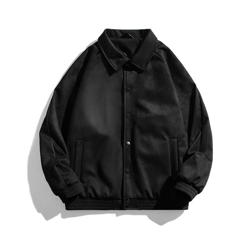 Women's Casual Jacket with Snap-Button Closure and Side Pockets