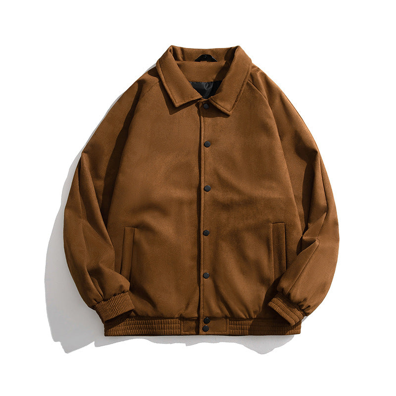 Women's Casual Jacket with Snap-Button Closure and Side Pockets