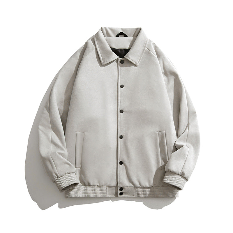 Women's Casual Jacket with Snap-Button Closure and Side Pockets