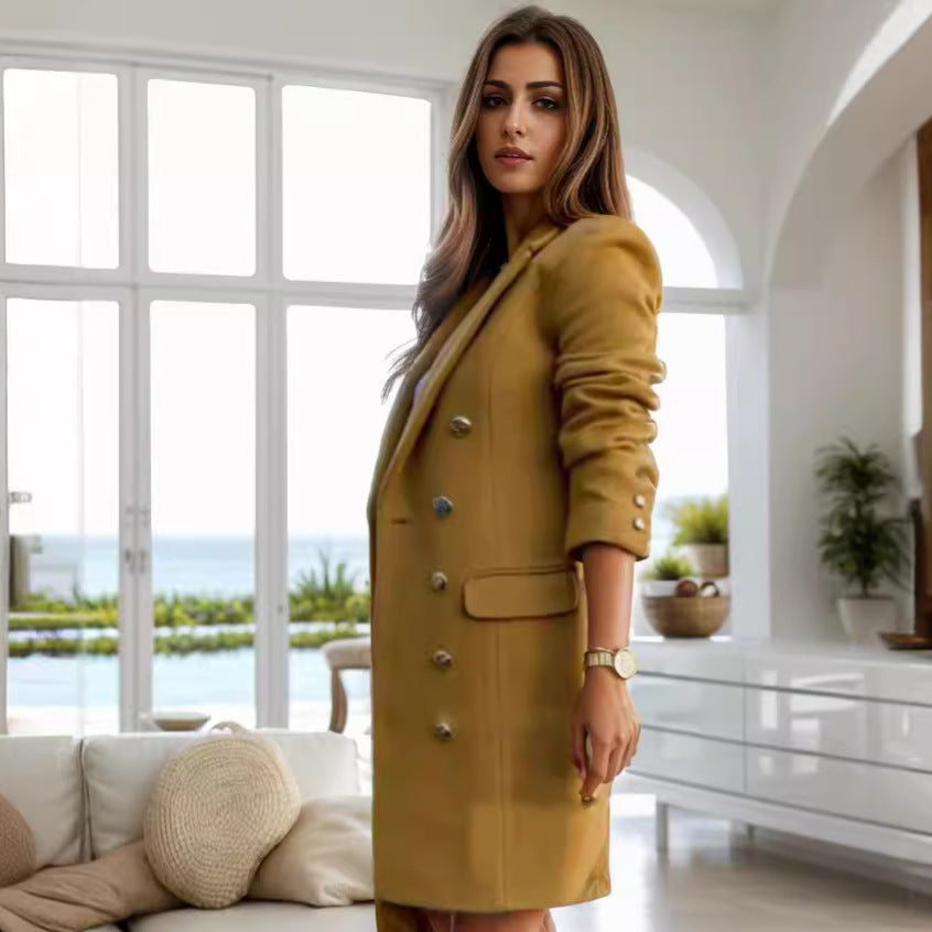 Smart & Cozy Women's Double-Breasted Coat