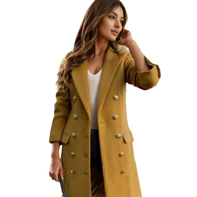 Smart & Cozy Women's Double-Breasted Coat