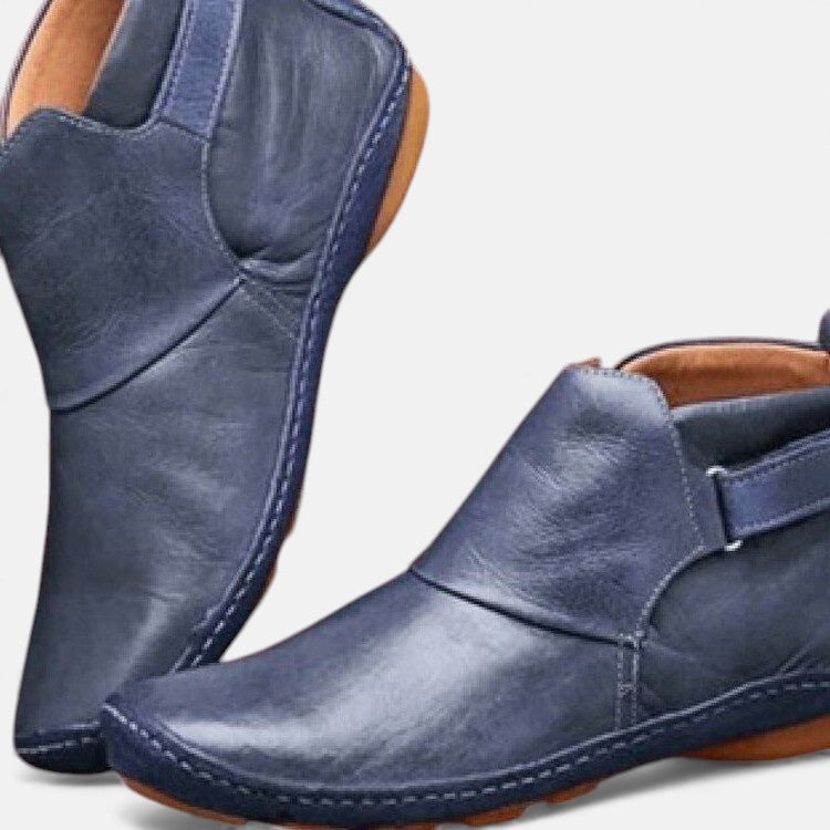Women's Stitched Detail Flat Ankle Boots with Soft Lining - Available in 5 Colors