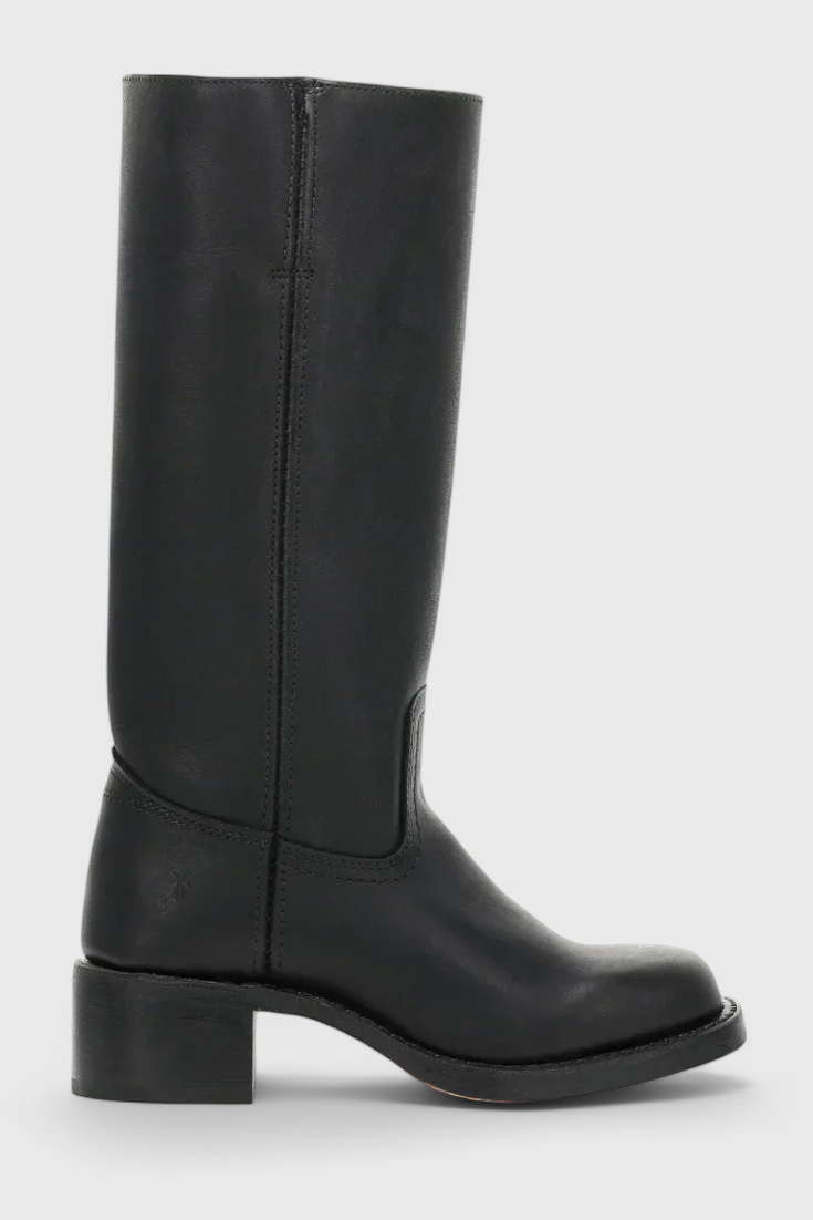 Women's Knee-High Boots with Square Toe and Block Heel