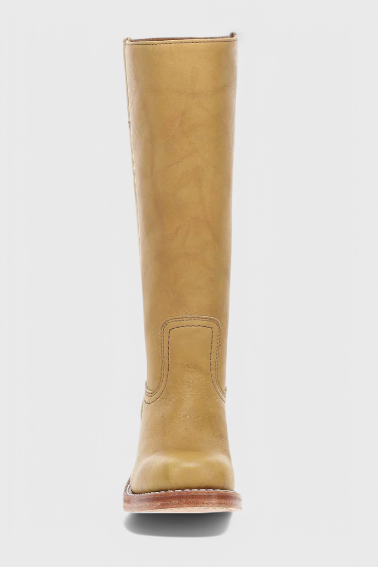 Women's Knee-High Boots with Square Toe and Block Heel