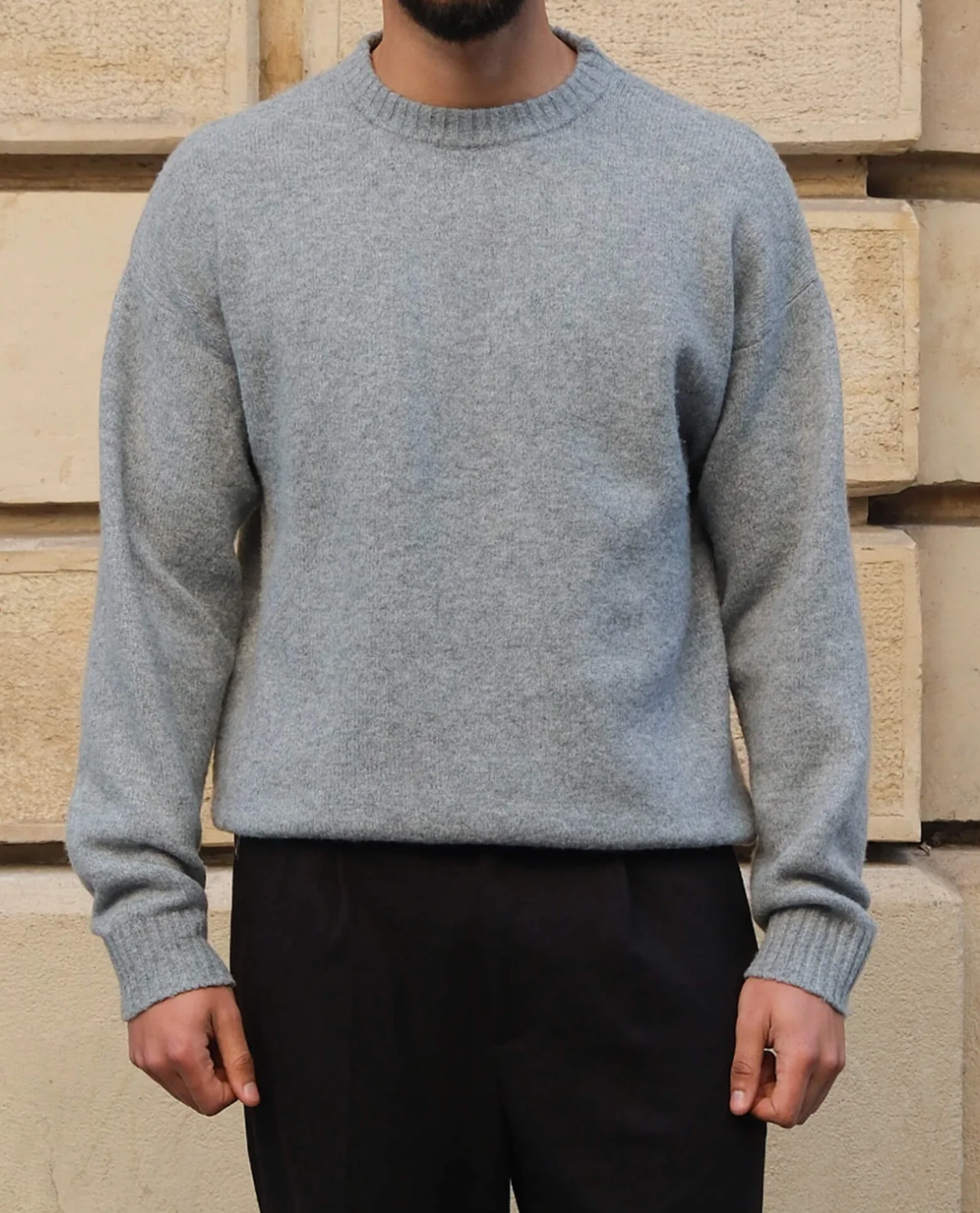 Relaxed Fit Ribbed Crewneck Knit Sweater for Women