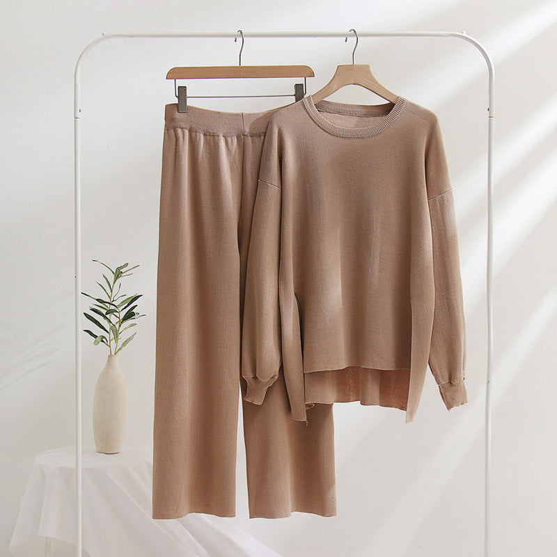 Women's Oversized Knit Top and Trousers Set | Effortless Comfort and Style
