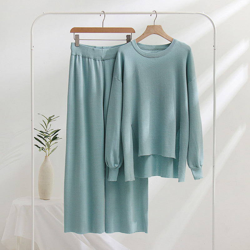 Women's Oversized Knit Top and Trousers Set | Effortless Comfort and Style