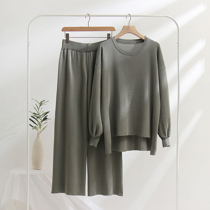 Women's Oversized Knit Top and Trousers Set | Effortless Comfort and Style