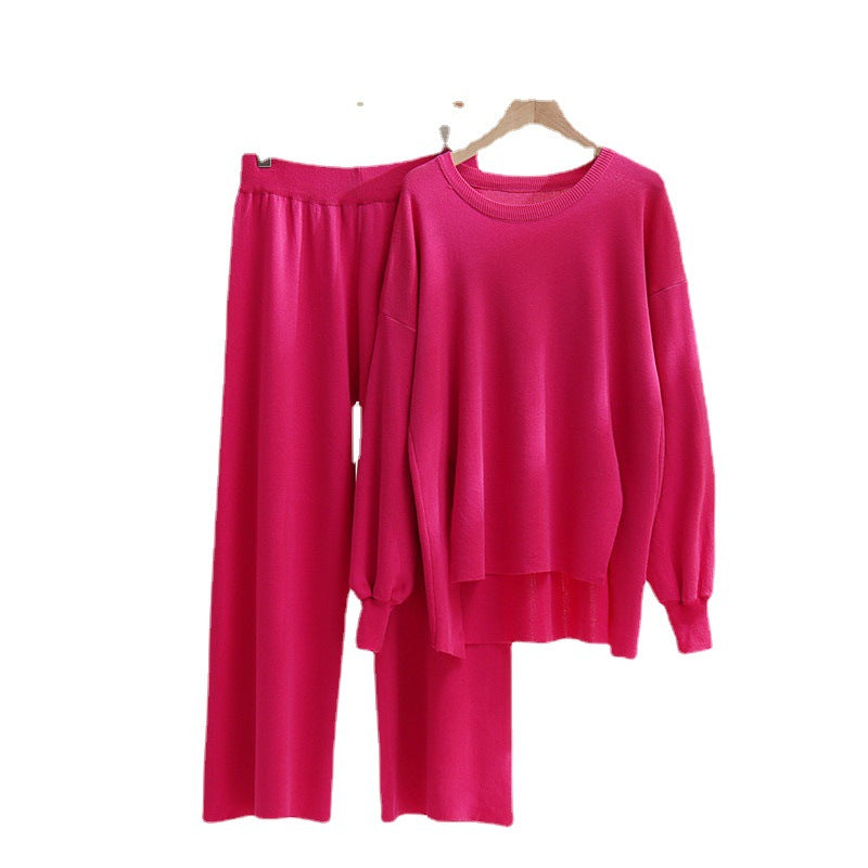 Women's Oversized Knit Top and Trousers Set | Effortless Comfort and Style