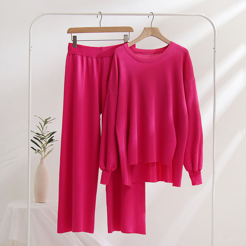 Women's Oversized Knit Top and Trousers Set | Effortless Comfort and Style