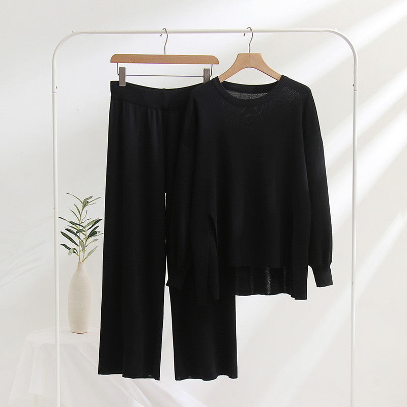 Women's Oversized Knit Top and Trousers Set | Effortless Comfort and Style