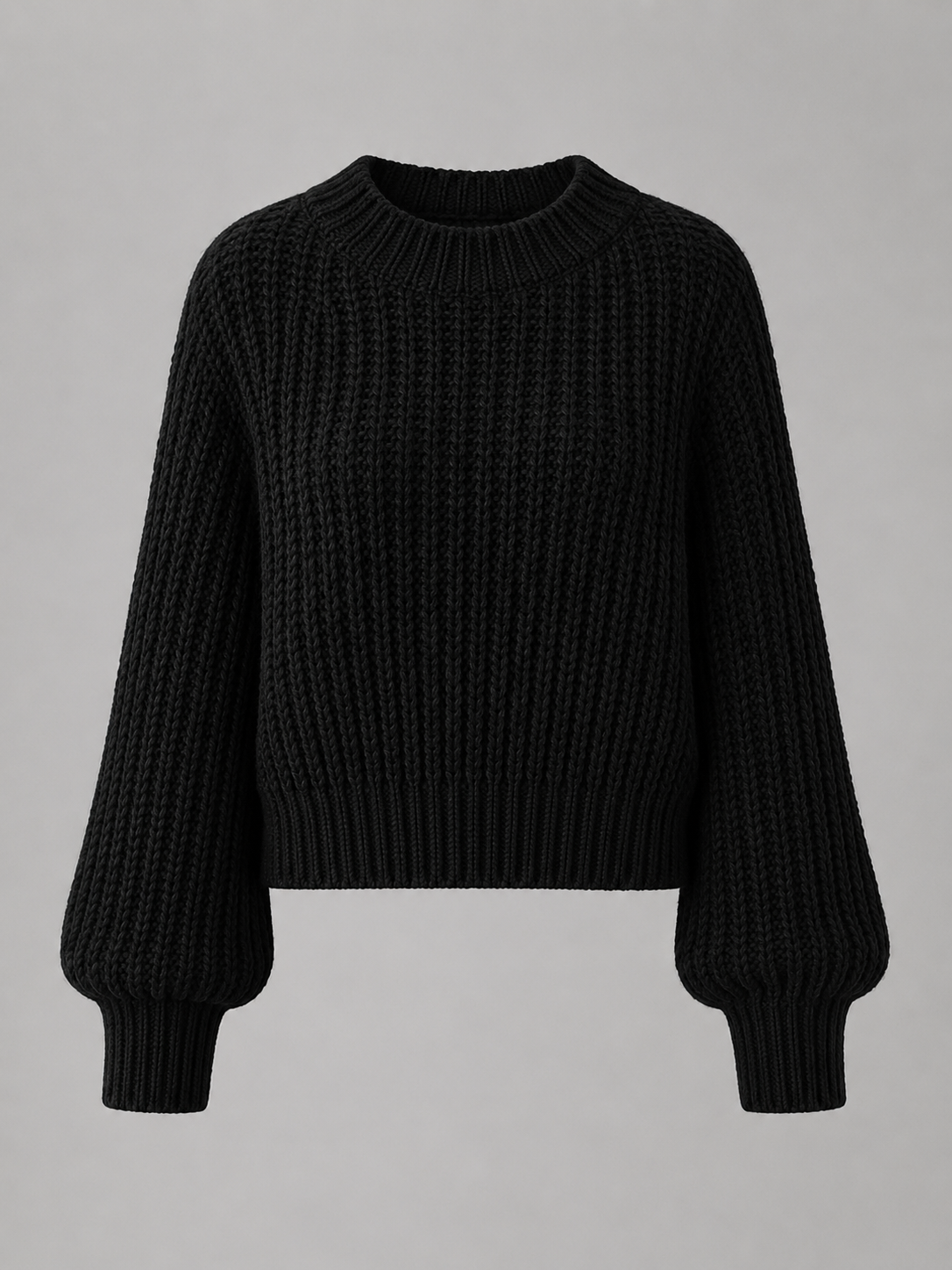 Women's Oversized Cable Knit Sweater with Drop Shoulders and Ribbed Cuffs