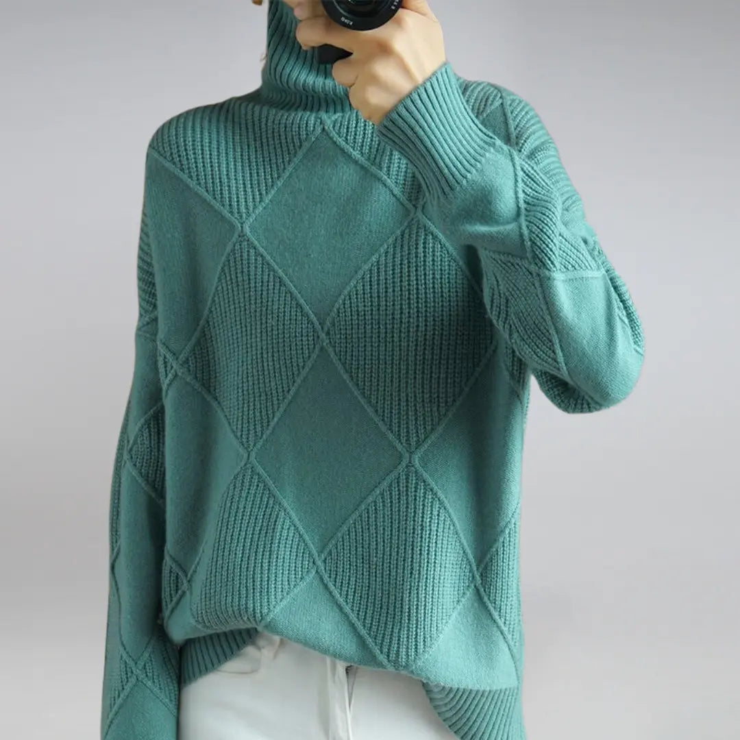 Cozy Knit Oversized Turtleneck Sweater for Women