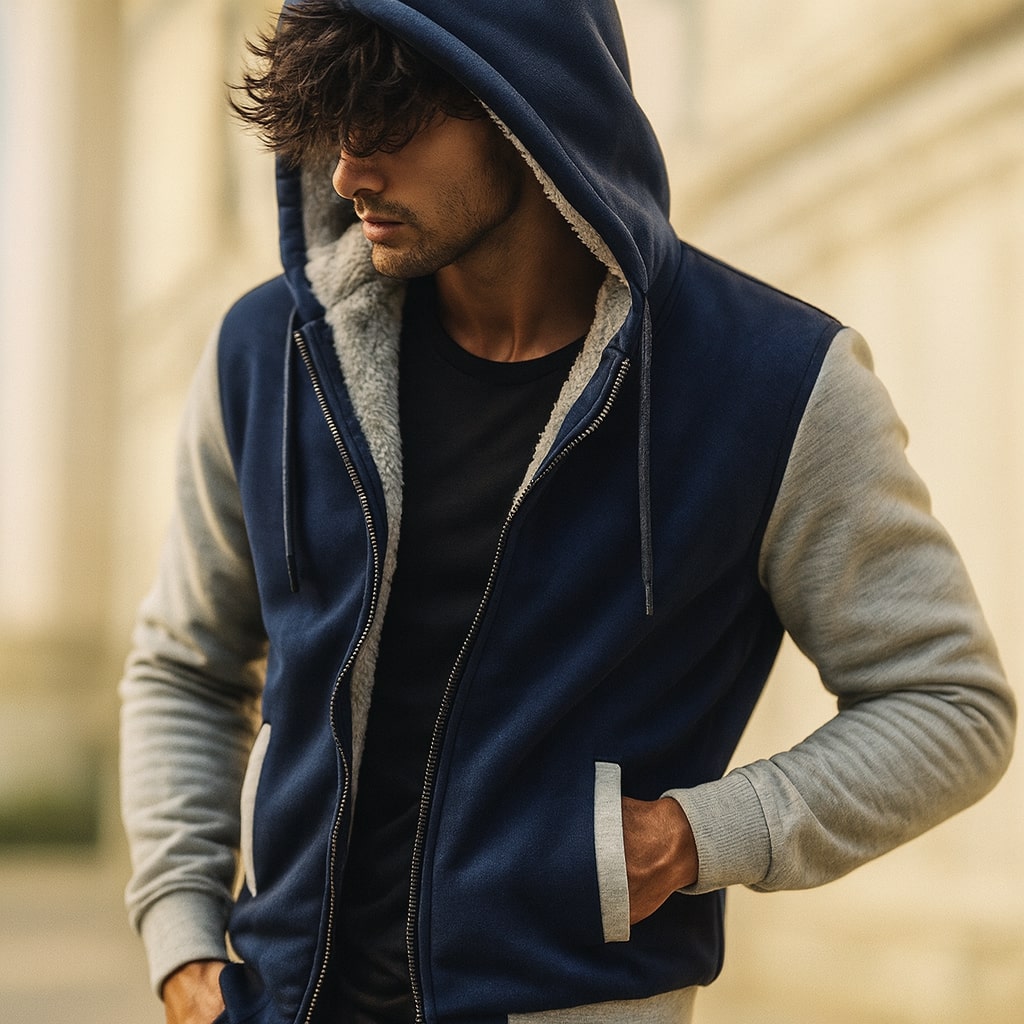 Cozy Sherpa-Lined Hooded Jacket for Men