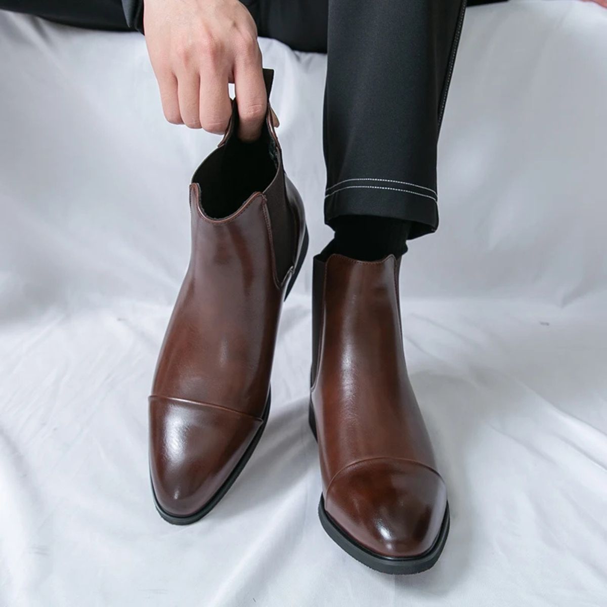 Stylish Classic Men's Faux Leather Chelsea Boots