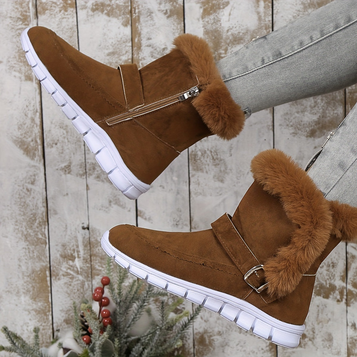 Mabel | Cozy Winter Boots with Fur Trim
