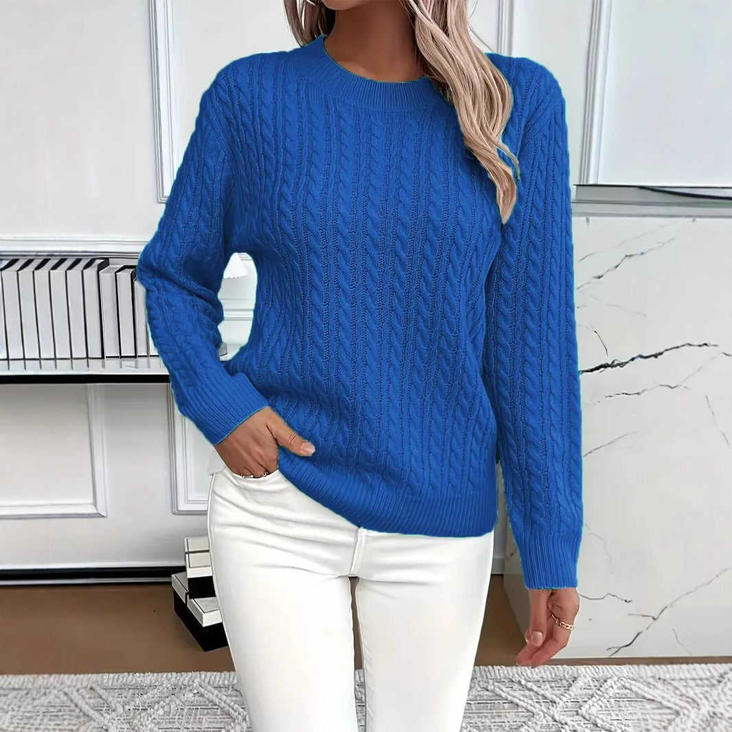 Anna | Soft and Elegant Round Neck Cable Knit Jumper