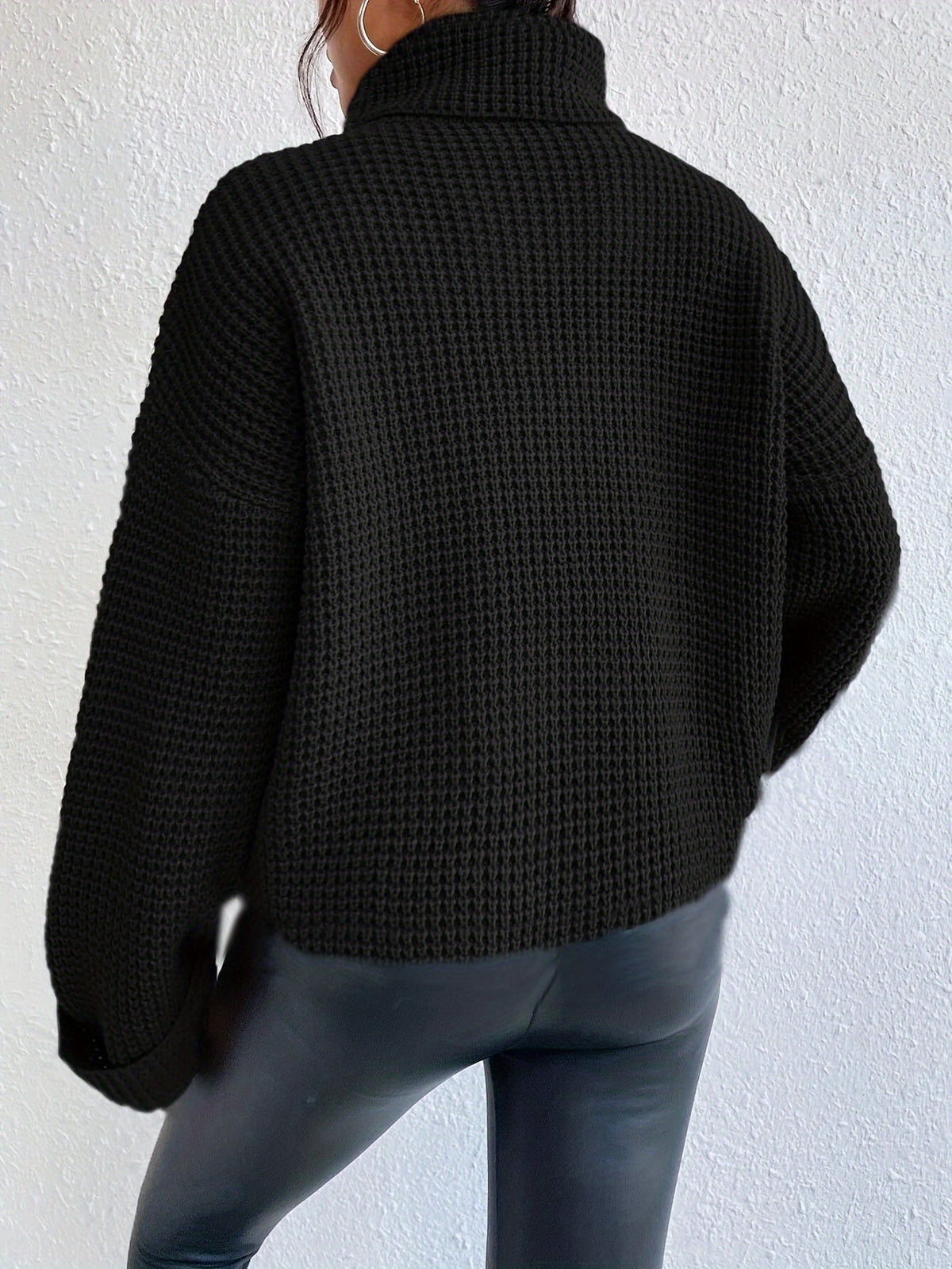 Tamara | Cozy High-Neck Waffle Knit Sweater