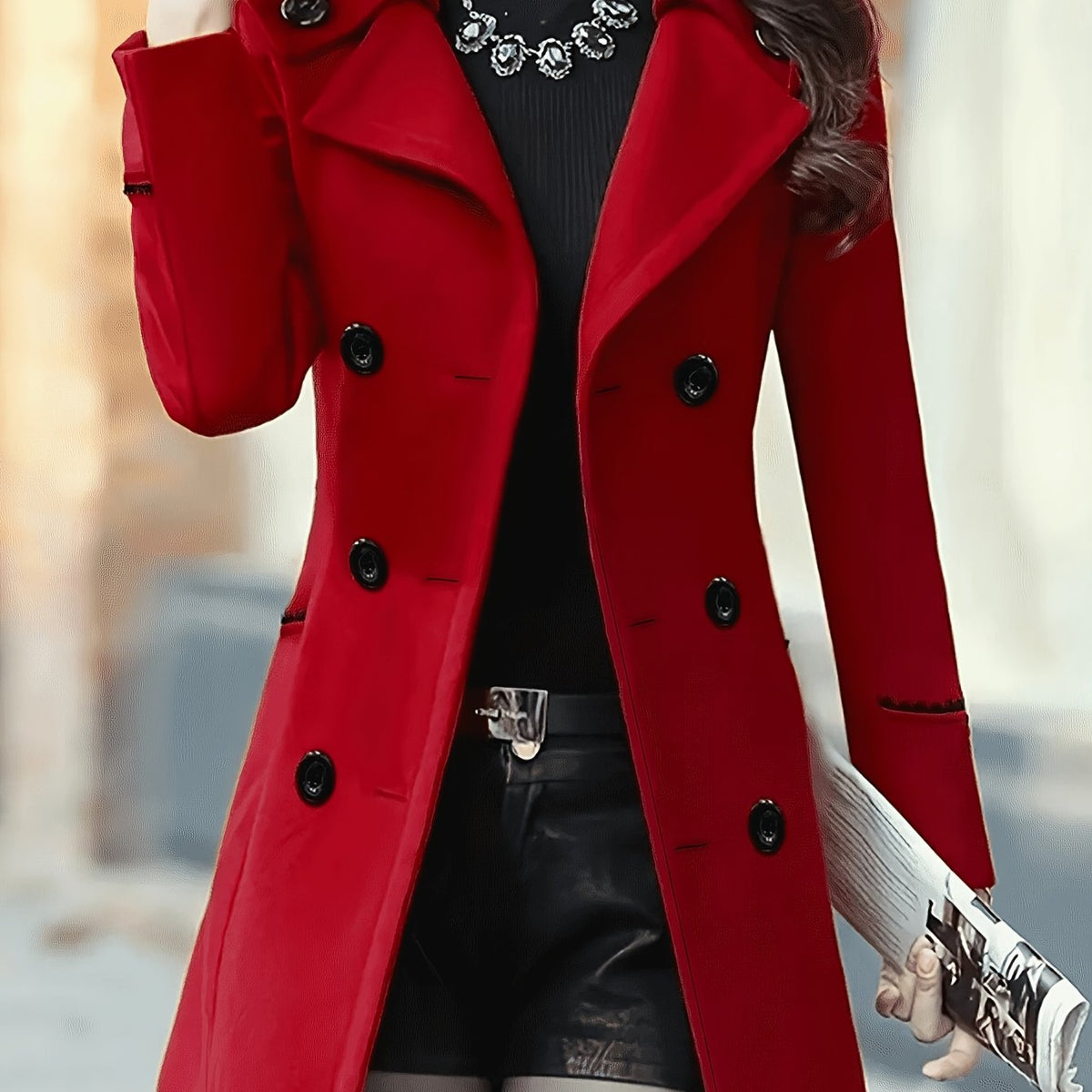 WOMEN'S DOUBLE-BREASTED COAT