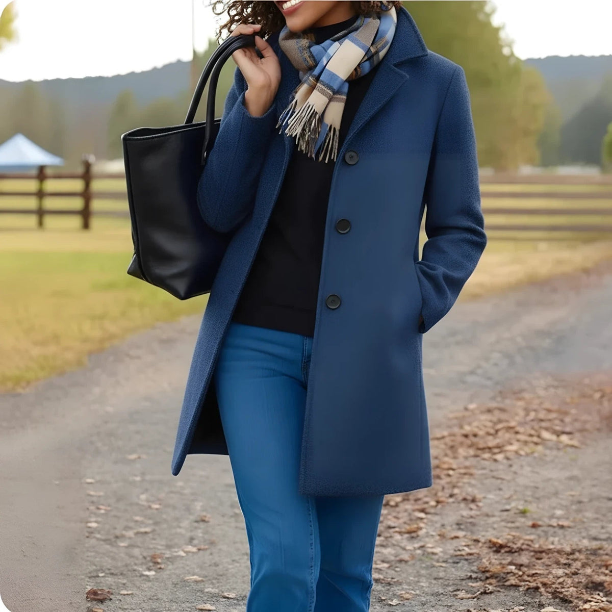 Timeless Women's Coat with Button Fastening