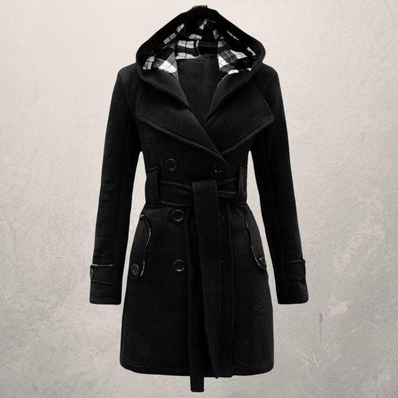 Cozy Hooded Winter Coat with Belt