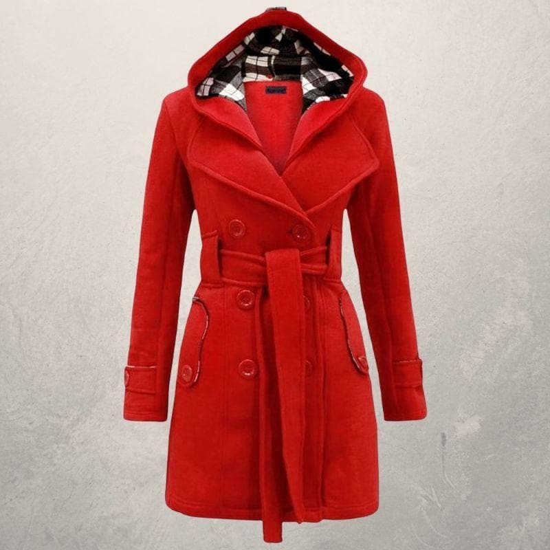 Cozy Hooded Winter Coat with Belt
