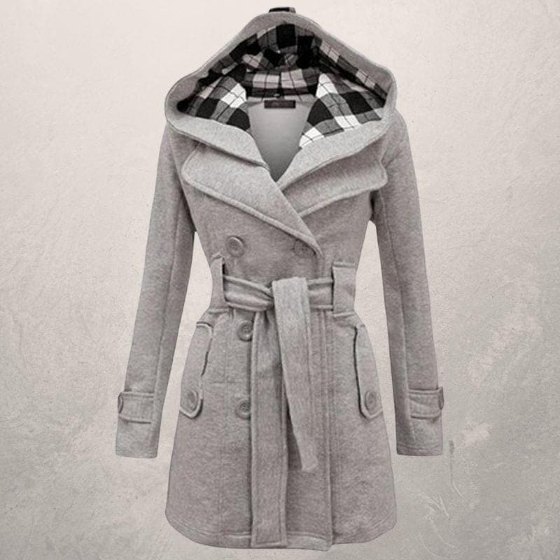 Cozy Hooded Winter Coat with Belt
