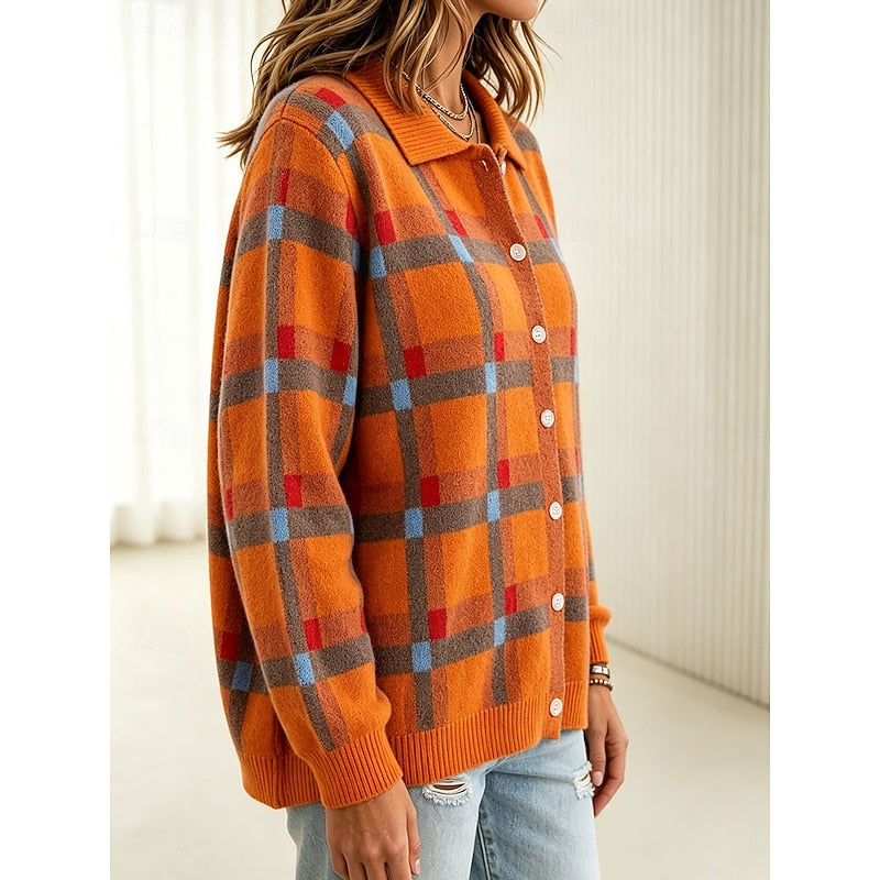 Lorraine | Plaid Button-Up Cardigan