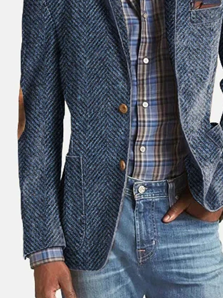 Men's Herringbone Pattern Blazer
