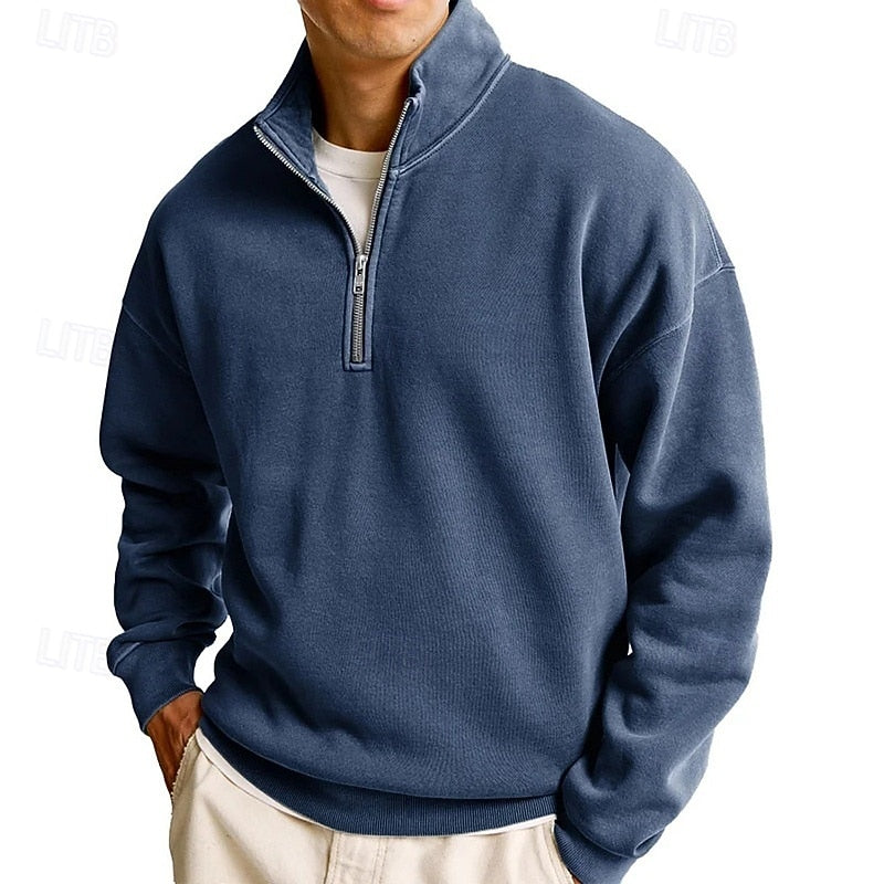 Sutton | Quarter-Zip Stand-Collar Pullover Sweatshirt