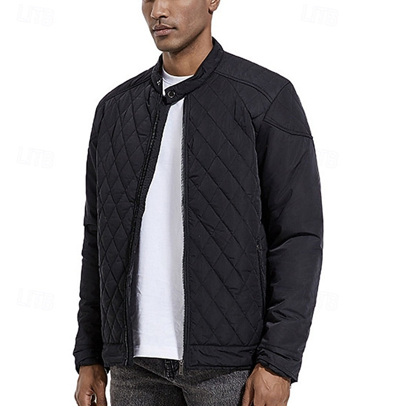 Carter | Quilted Diamond Stand-Collar Jacket