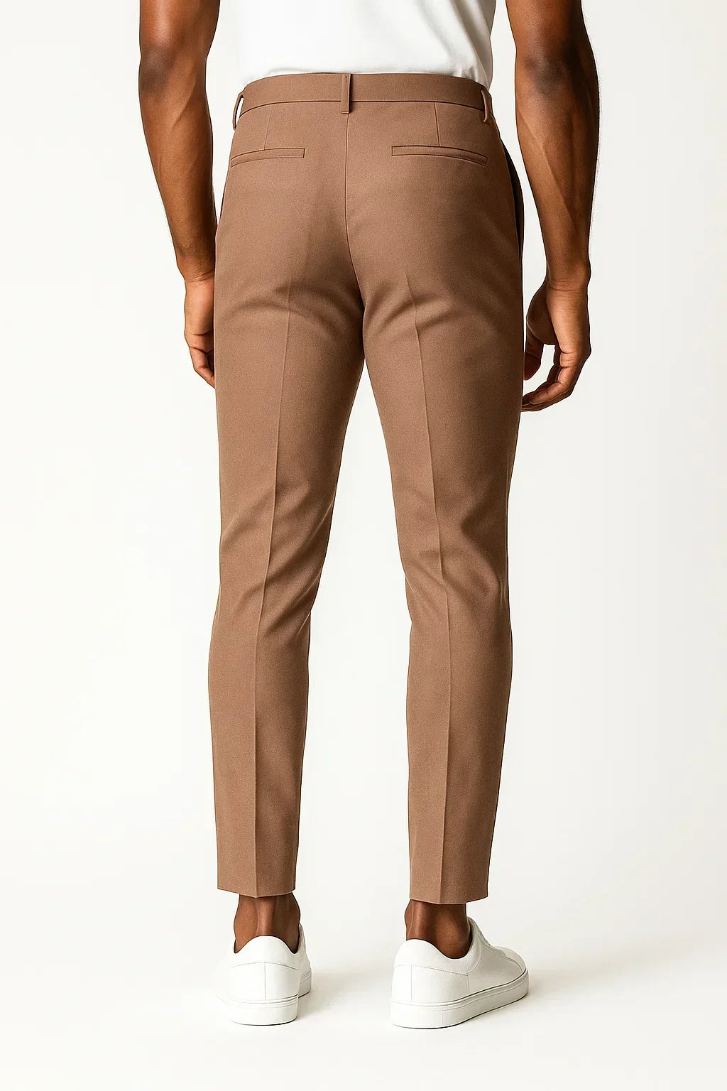 Men's Chino Trousers Khaki Stretch Fabric Modern Fit