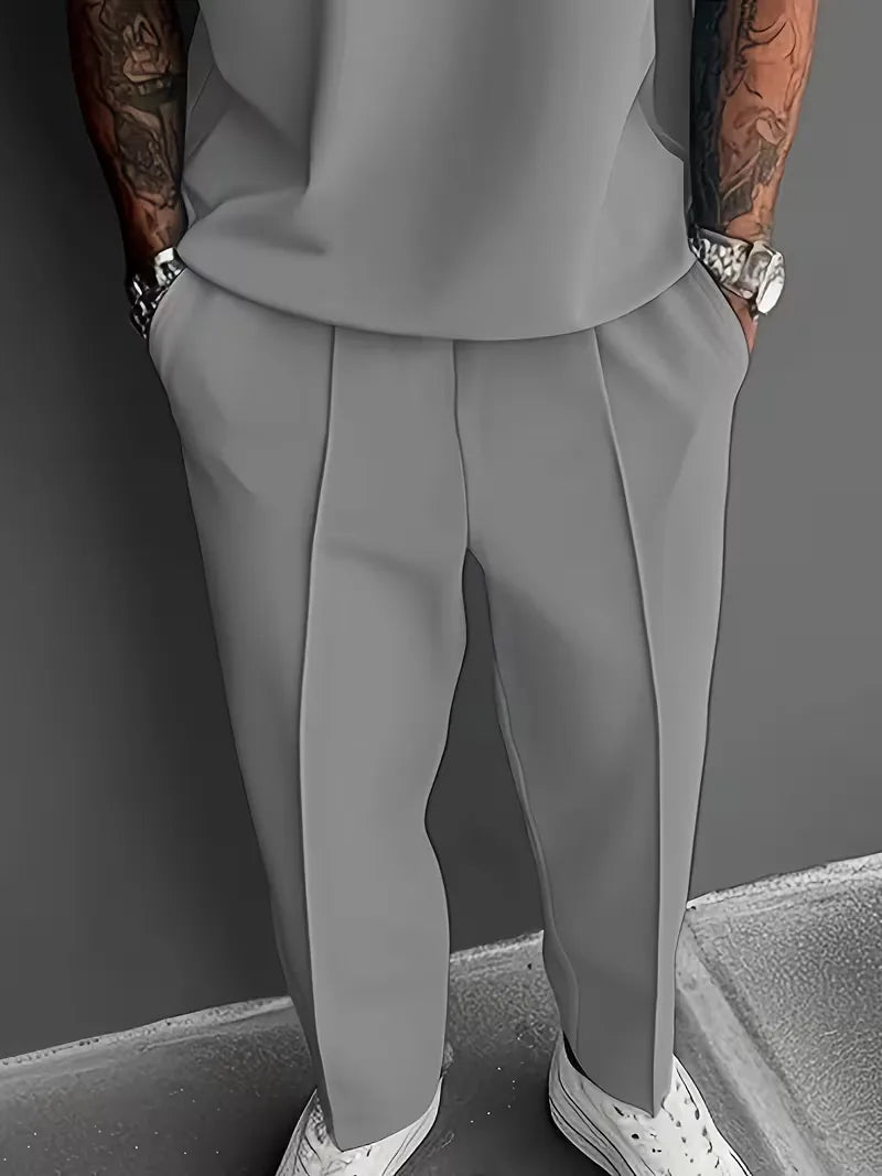 Men's Set with V-Neck and Straight Trousers