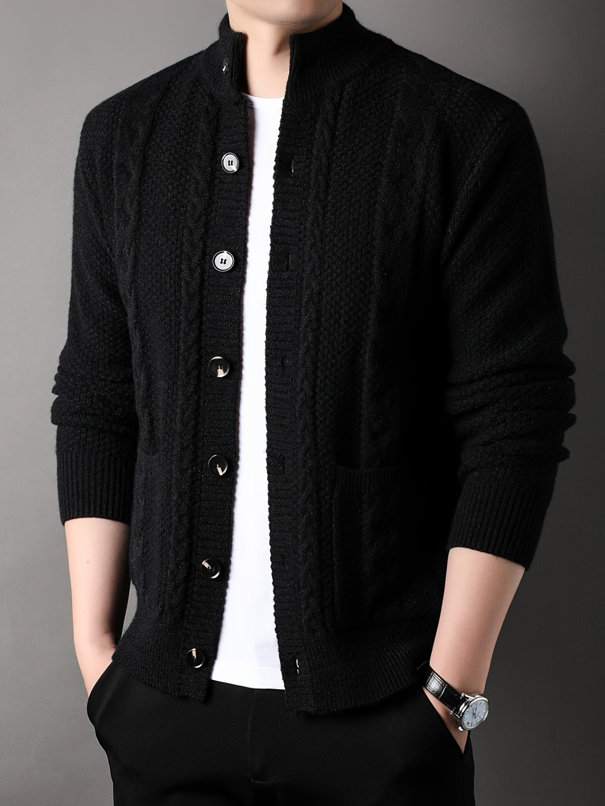Percival | Textured Button-Up Cardigan