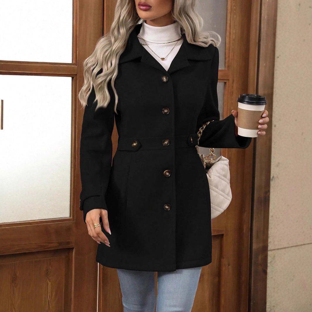 Trench Coat Ladies Mid-Season Coat with Belt