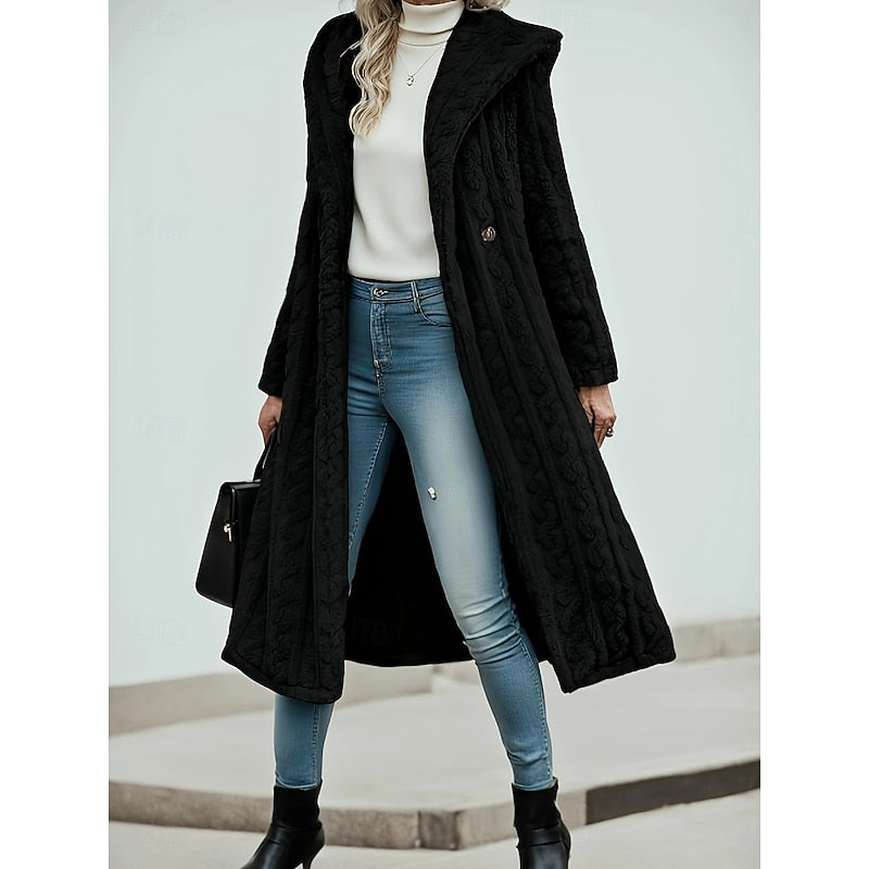 Marion | Extended Hooded Open-Front Coat