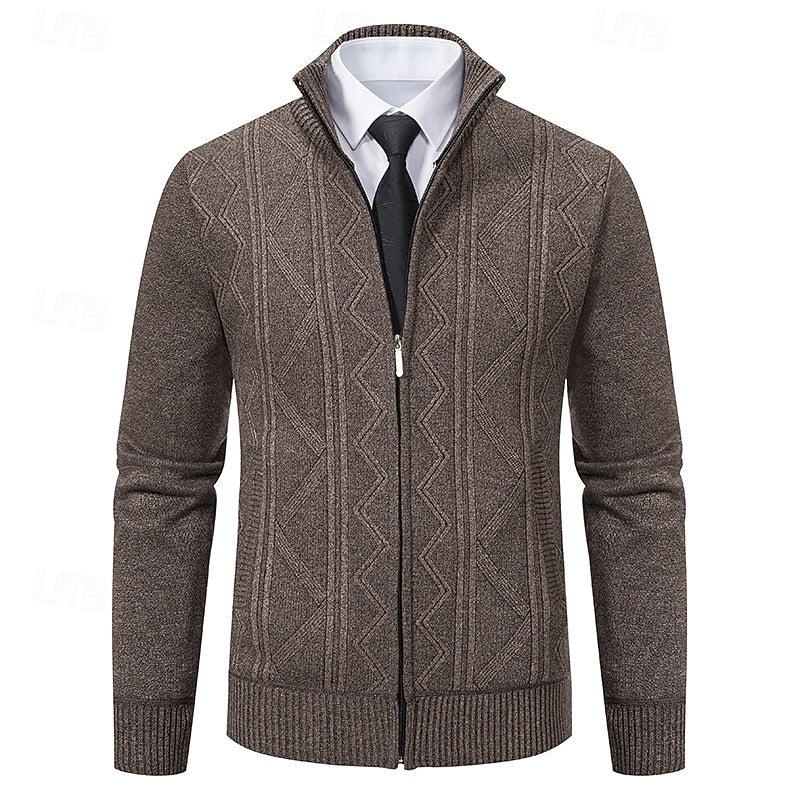 Fletcher | Textured Stand-Up Collar Cardigan